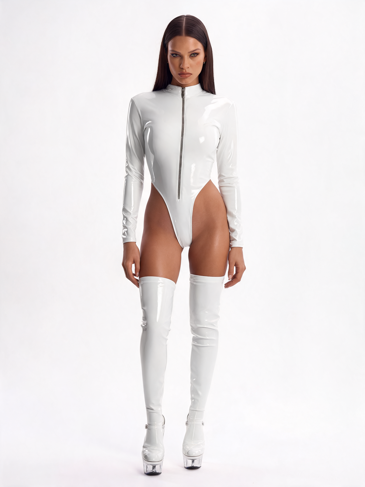 FABLEY BLANC LATEX BODYSUIT